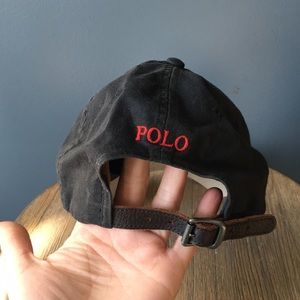black polo hat leather strap